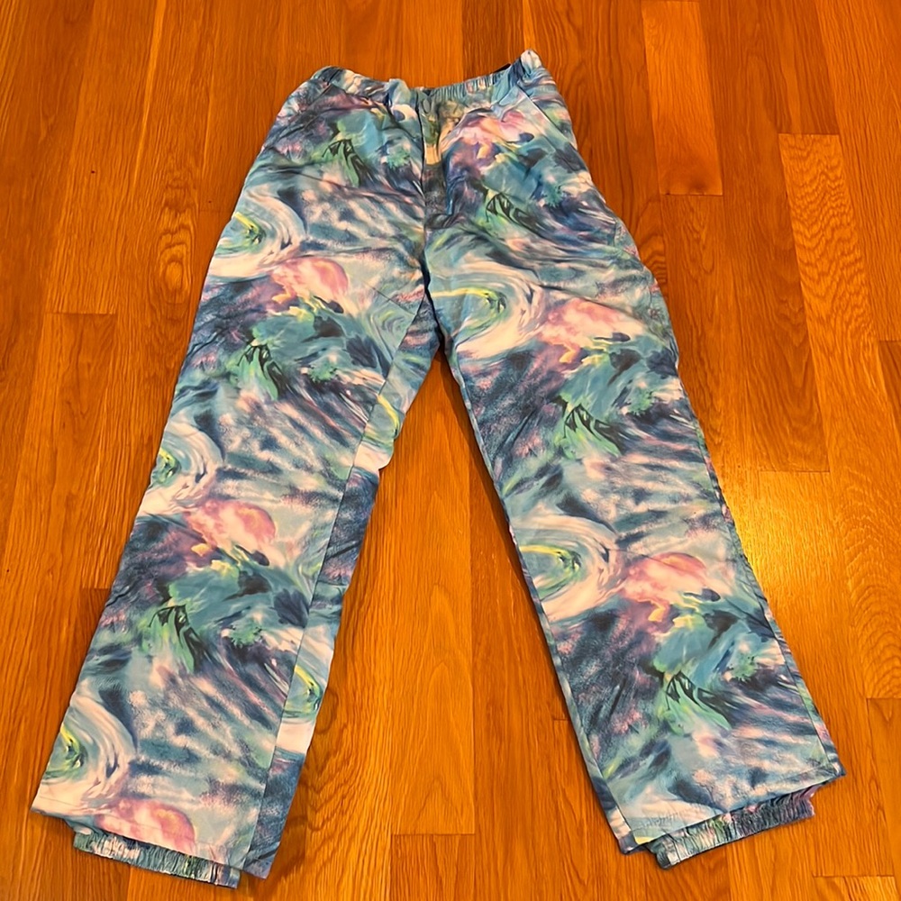 The Childrens Place Snow Pants Size 14 Blue/purple/pink/green EUC
